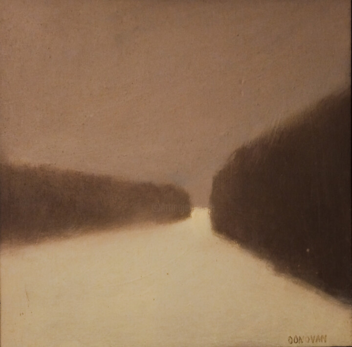 Peinture intitulée "Northem Sunrise" par Donovan, Œuvre d'art originale, Huile Monté sur Panneau de bois