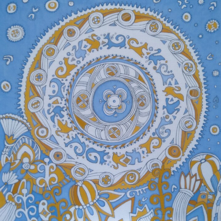 Textile Art titled "Paradise-1 Batik 85…" by D.O. Xxi, Original Artwork, Fabric