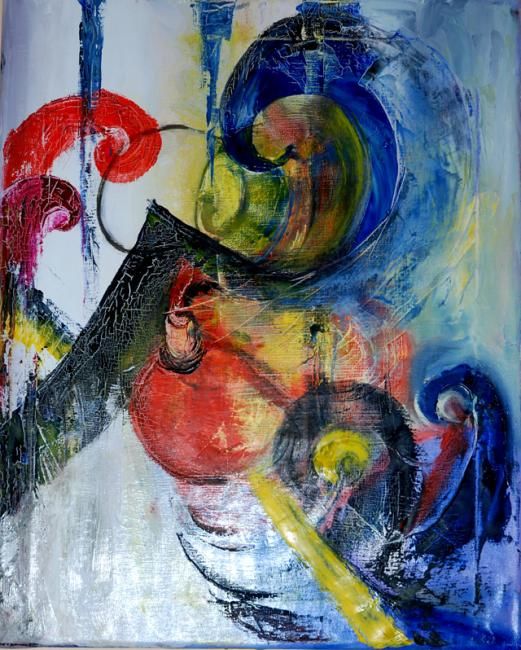 Malerei mit dem Titel "abstraction3" von Monique Ducarton, Original-Kunstwerk, Öl