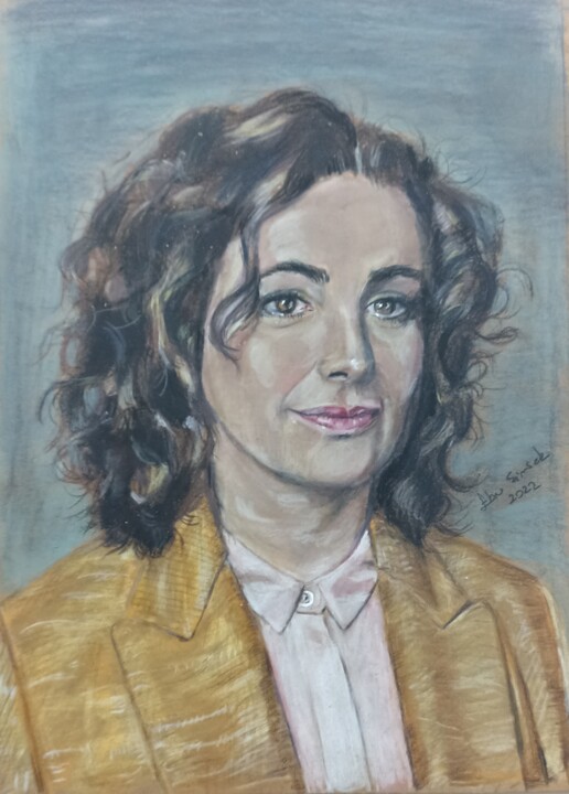 Drawing titled "Amour à Femke Halse…" by Ebru Süsoy Şimşek, Original Artwork, Chalk