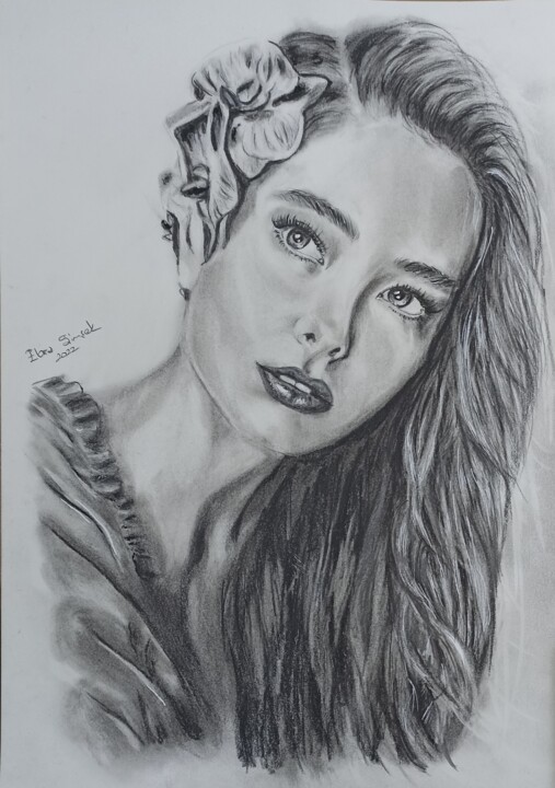 Drawing titled "Black" by Ebru Süsoy Şimşek, Original Artwork, Pencil