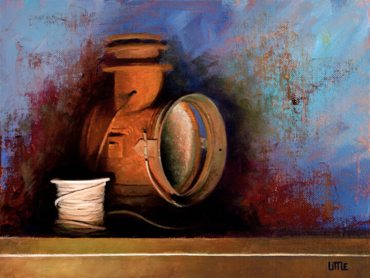 Malerei mit dem Titel "Rusted" von Ed Little, Original-Kunstwerk, Öl