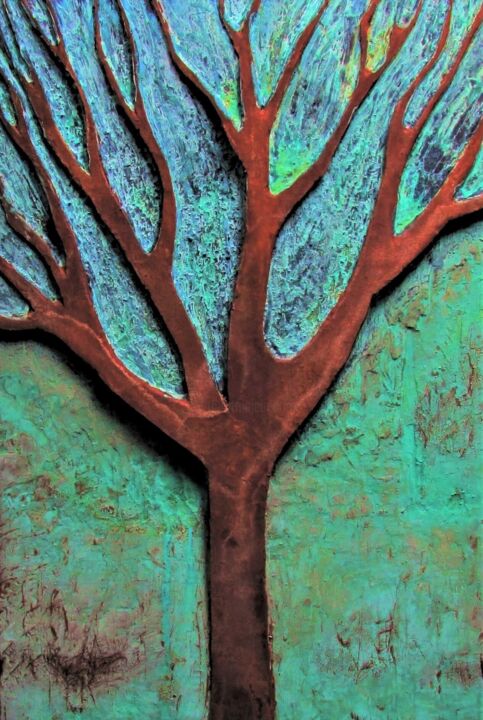 Painting titled "Tree of Life (Bas R…" by Ed Whitmore, Original Artwork, Acrylic