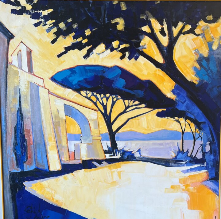 Schilderij getiteld "Saint Tropez" door Edart, Origineel Kunstwerk, Olie