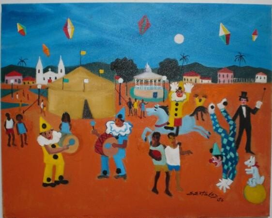 Картина под названием "o circo chegou" - Edésio Esteves, Подлинное произведение искусства