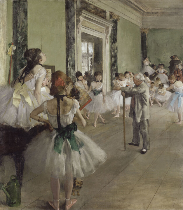 Painting titled "La classe de danse" by Edgar Degas, Original Artwork, Oil