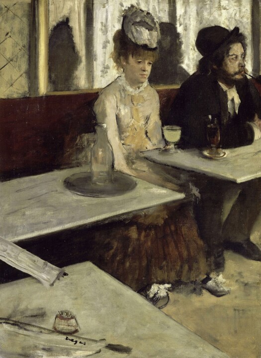 Painting titled "L’Absinthe" by Edgar Degas, Original Artwork, Oil