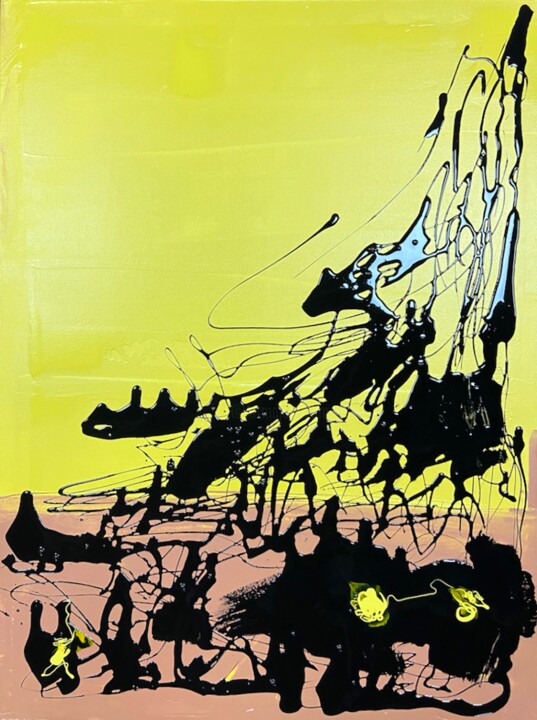 Peinture intitulée "Action 5" par Edgar Grau, Œuvre d'art originale, Émail