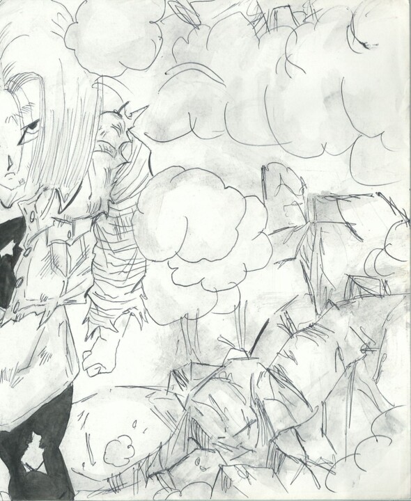 Dragon Ball Z Tribute 1990 Android C-17-, Desenho por Eduardo