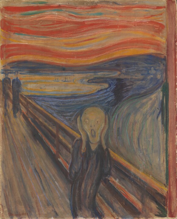 "Le cri" başlıklı Tablo Edvard Munch tarafından, Orijinal sanat, Zamklı boya