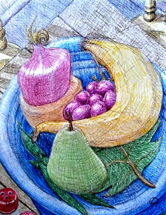 Drawing titled "Unstill Life of Fru…" by Edwin Loftus, Original Artwork, Pastel