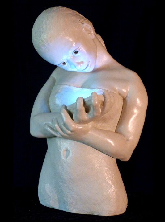 Sculpture intitulée "Tamagotchi (Sculptu…" par Efka, Œuvre d'art originale, Terre cuite