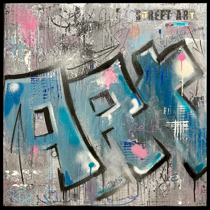 Malerei mit dem Titel "sTreet arT 4 by EFK…" von Efka9, Original-Kunstwerk, Acryl Auf Keilrahmen aus Holz montiert