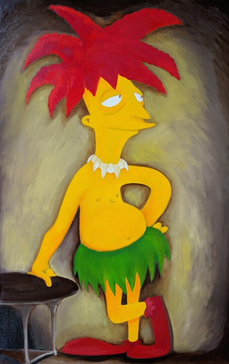 Peinture intitulée "Sideshow Bob" par Oberlin The Artist, Œuvre d'art originale, Huile