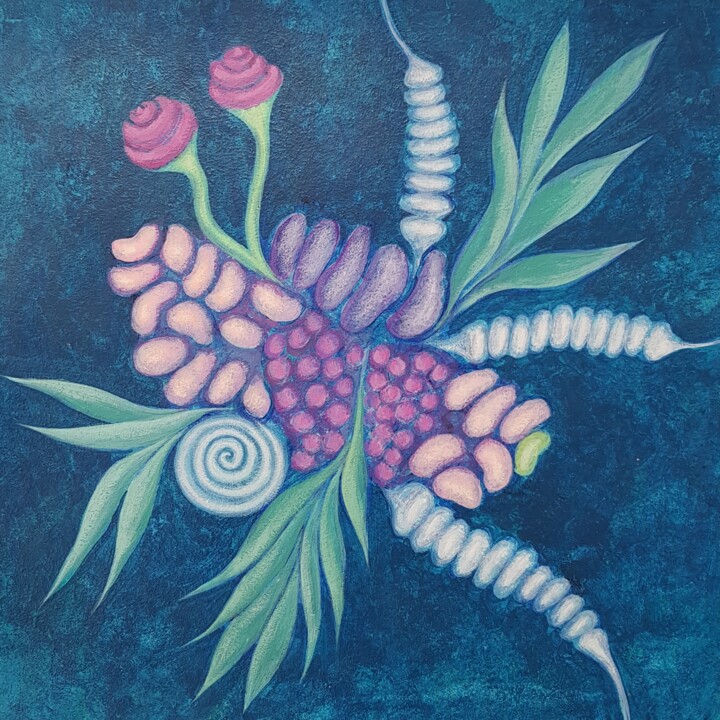 Pintura titulada "Ikebana Dreams - Fi…" por Eka Orba, Obra de arte original, Acrílico