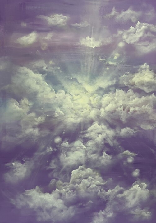 Peinture intitulée ""Celestial Serenity"" par Ekaterina Nova, Œuvre d'art originale, Acrylique