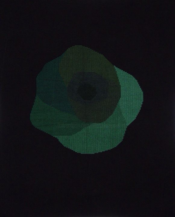 Textilkunst mit dem Titel "8 nuances du vert" von Ekaterina Igorevna, Original-Kunstwerk