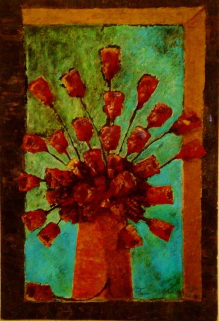 Painting titled "Autumn of roses" by El Hariri, Original Artwork, Oil