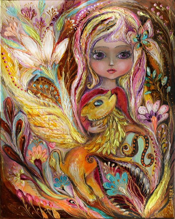 Painting titled "The Fairies of Zodi…" by Elena Kotliarker, Original Artwork, Acrylic