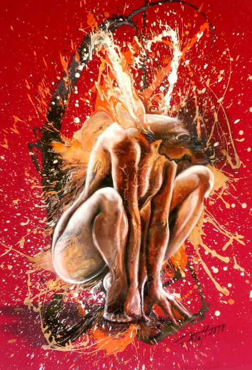 Картина под названием ""The birth of an An…" - Elena Kraft, Подлинное произведение искусства, Акрил Установлен на Деревянная…