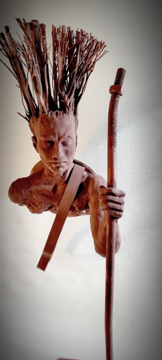 Sculpture titled ""MARAJOARA" UNIQUE…" by Elena Kraft, Original Artwork, Clay