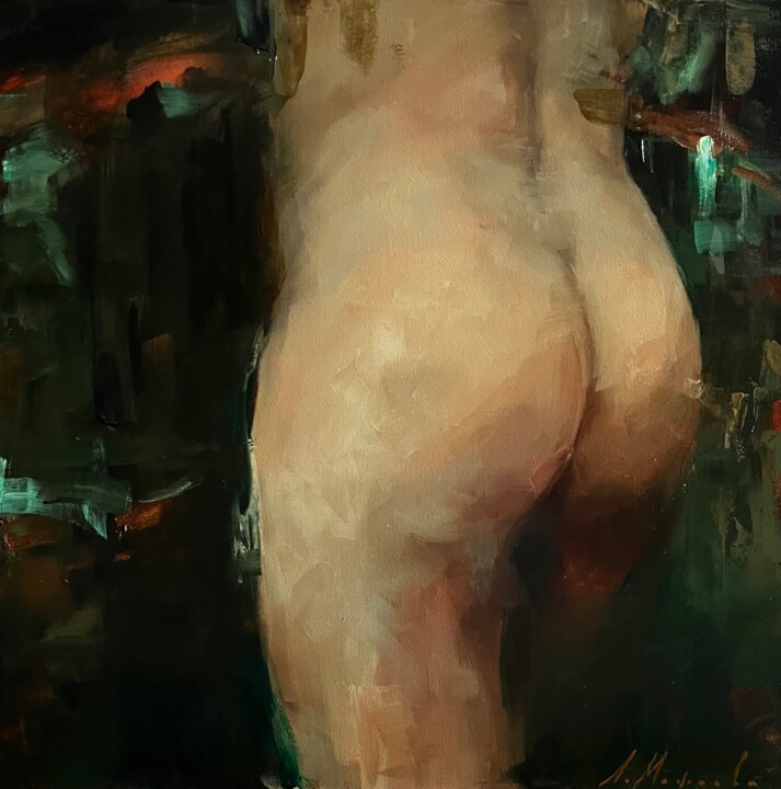 Peinture intitulée ",,NAKED"-nude male…" par Elena Mashajeva-Agraphiotis, Œuvre d'art originale, Huile