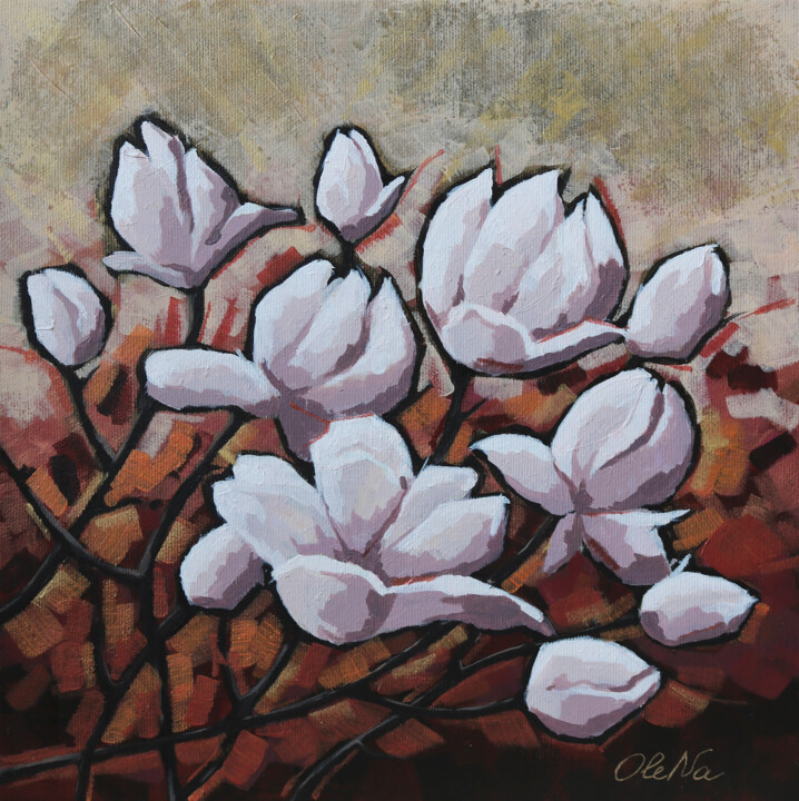 Magnolia, Painting by Elena Nakonechnaia | Artmajeur