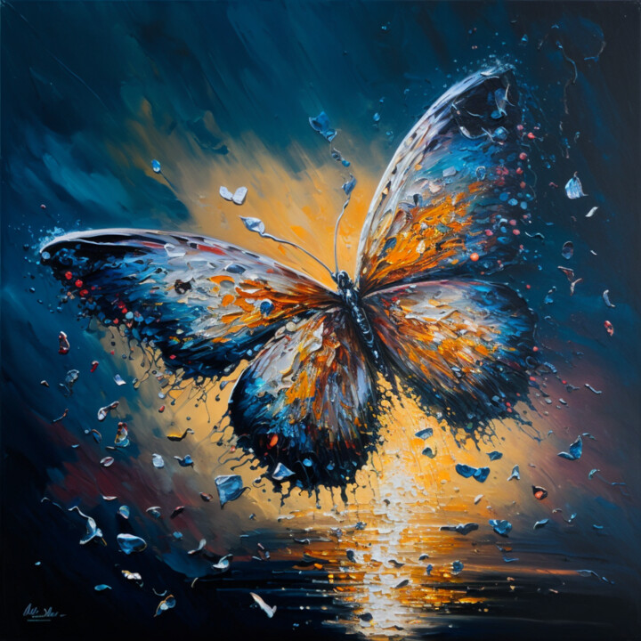 Arte digital titulada "Butterfly" por Elena Serebriakova, Obra de arte original, Imagen generada por IA