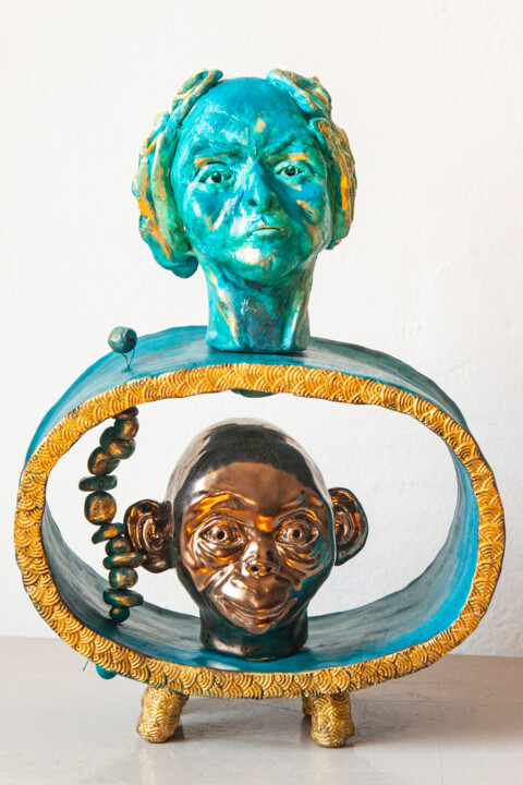 Skulptur mit dem Titel "The Balance" von Elena Uljancic, Original-Kunstwerk, Keramik