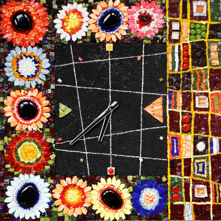 Design titled "Flower clock" by Elena Kirillova, Original Artwork, Mosaic