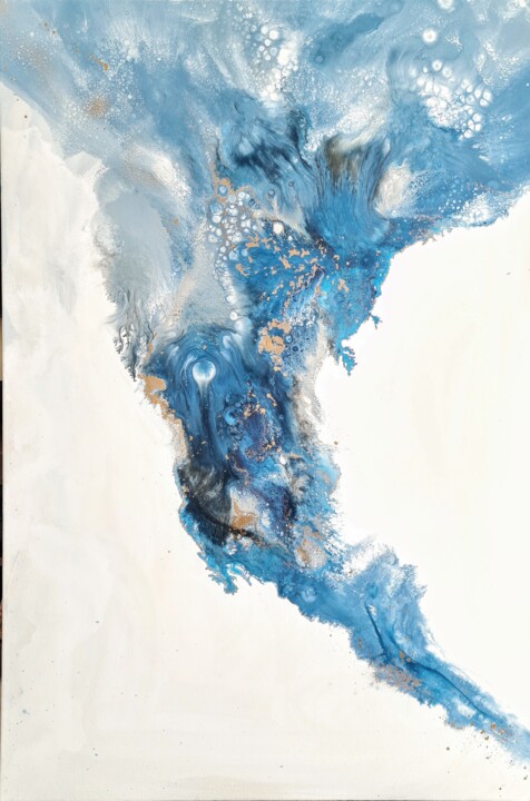 Malarstwo zatytułowany „Cyclone” autorstwa Eleni Denart, Oryginalna praca, Akryl Zamontowany na Drewniana rama noszy