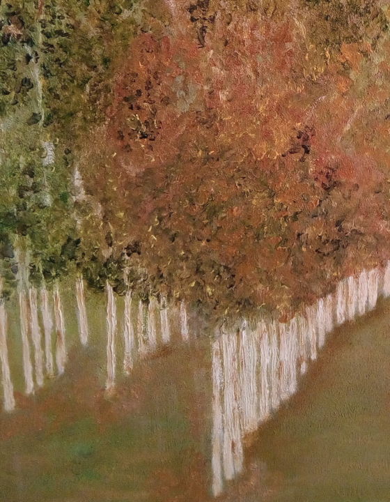 Peinture intitulée "Allée des bouleaux" par Éliane Sautois, Œuvre d'art originale, Huile Monté sur Châssis en bois