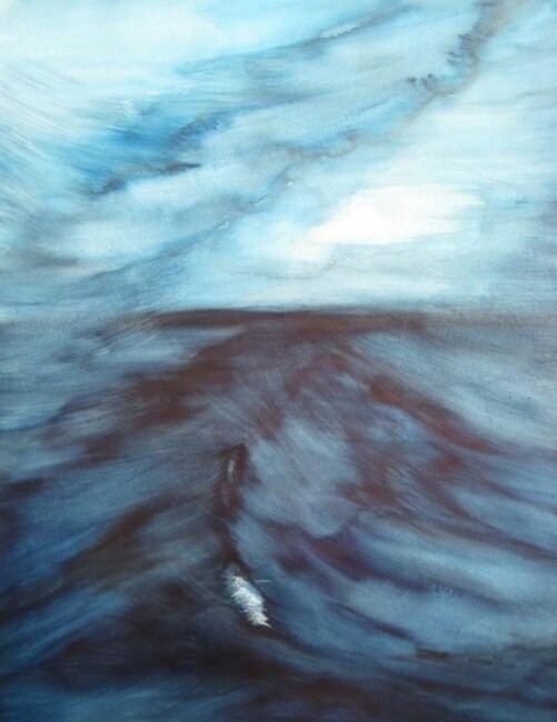 Картина под названием "Une grande vague" - Eliette Graf, Подлинное произведение искусства, Масло