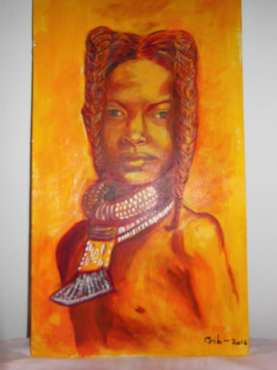 Peinture intitulée "african-kid.jpg" par Bib, Œuvre d'art originale