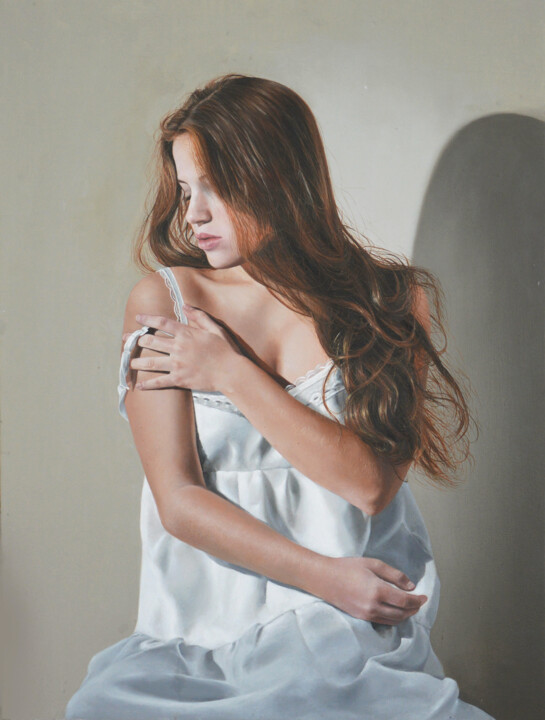 Картина под названием "Beatrice" - Elisabetta Palmisciano, Подлинное произведение искусства, Масло