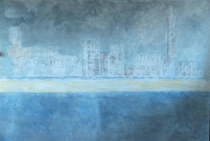 Painting titled "Le Havre, matin de…" by Elitrompe, Original Artwork, Acrylic