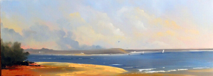 Painting titled "Shell Bay, Studland…" by Elizabeth Williams, Original Artwork, Oil