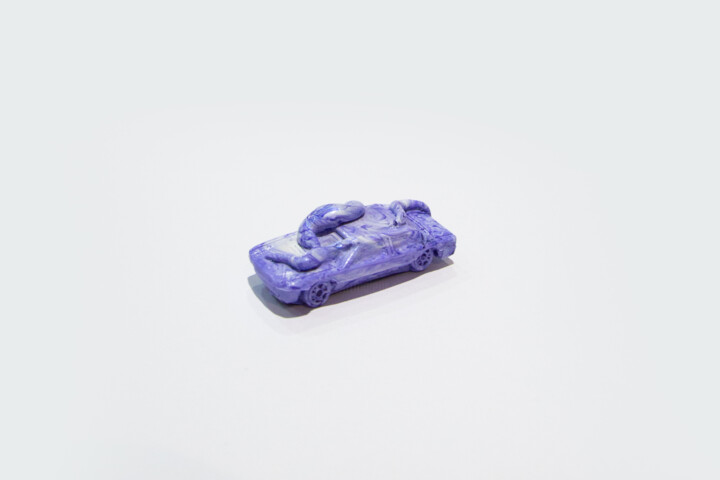 Sculpture titled "Car (lilac)" by Elizaveta Berkutova, Original Artwork, Plastic