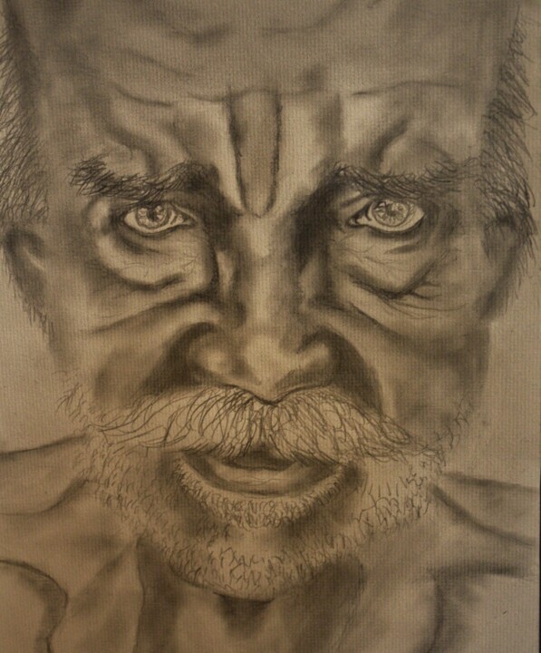 Drawing titled "Old Man" by Elke Matthaeus, Original Artwork, Pencil