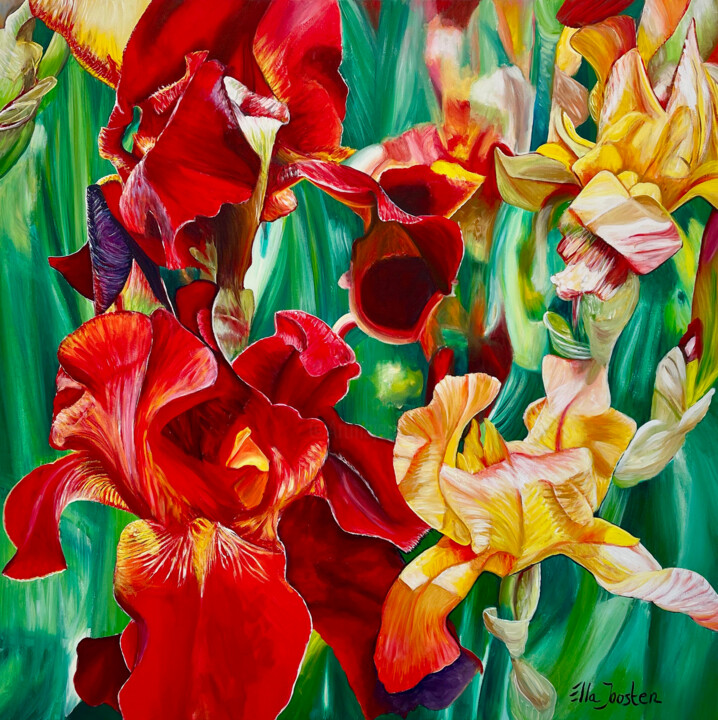 "Irises Two" başlıklı Tablo Ella Joosten tarafından, Orijinal sanat, Akrilik