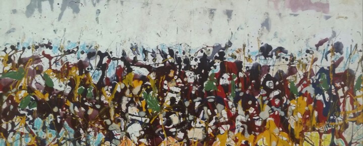Ζωγραφική με τίτλο "The Clash" από Ellis Oyekola, Αυθεντικά έργα τέχνης, Σμάλτο