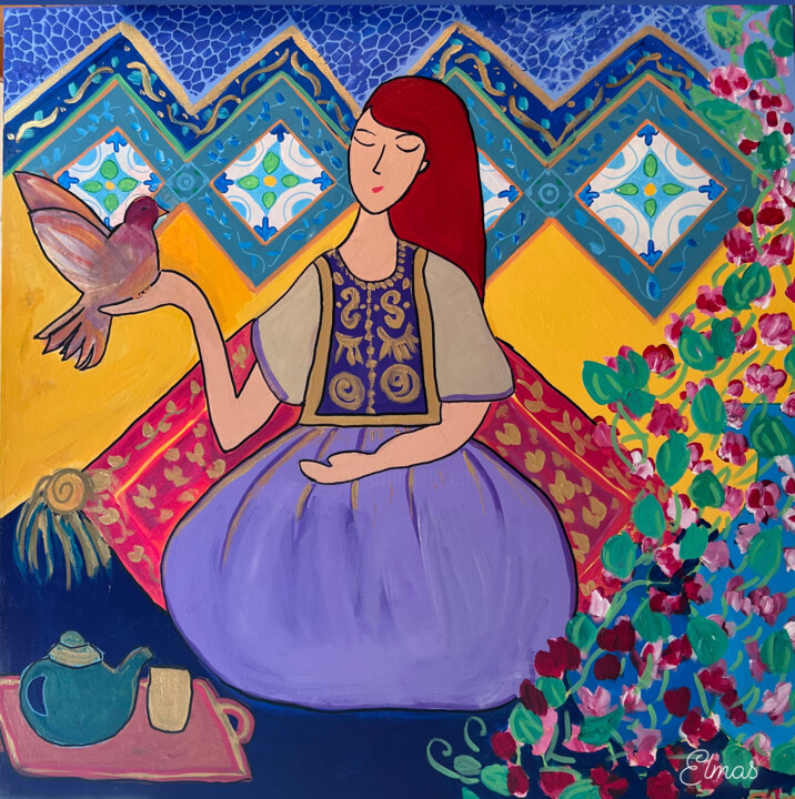 Картина под названием "Gaada dziria" - Elma Colors_and_famous, Подлинное произведение искусства, Акрил Установлен на Деревян…