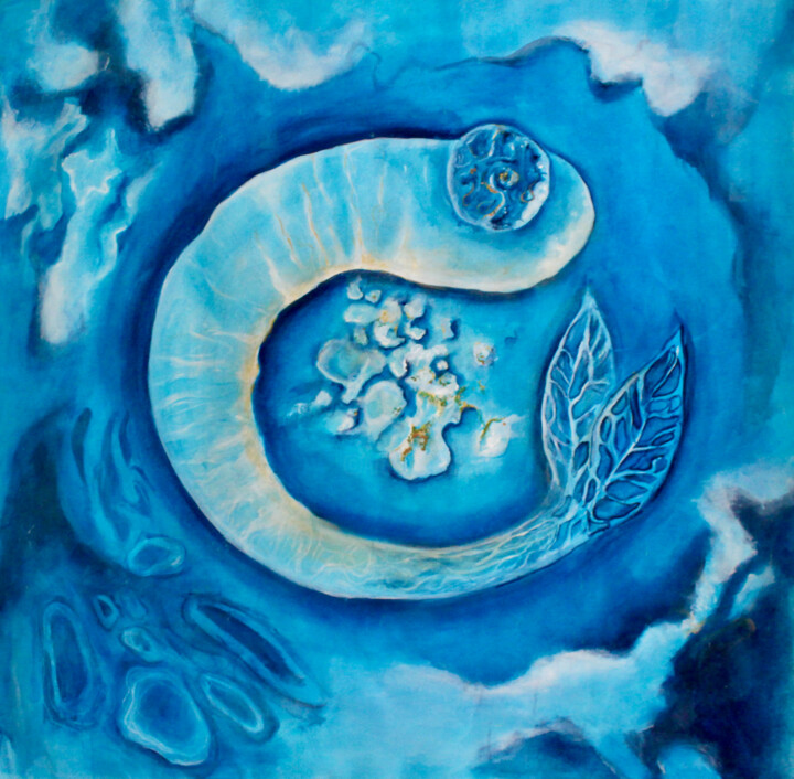 Картина под названием "Abstract ocean floor" - Elmira Sharipova, Подлинное произведение искусства, Акрил