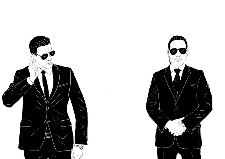 Rysunek zatytułowany „The bodyguards” autorstwa Els Devrieze, Oryginalna praca, 2D praca cyfrowa