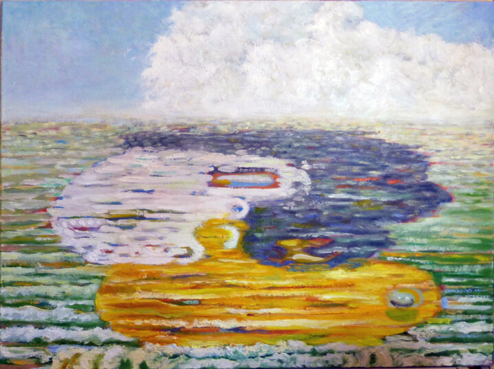 Painting titled "Morze Białe, Morze…" by Elżbieta Goszczycka, Original Artwork, Oil