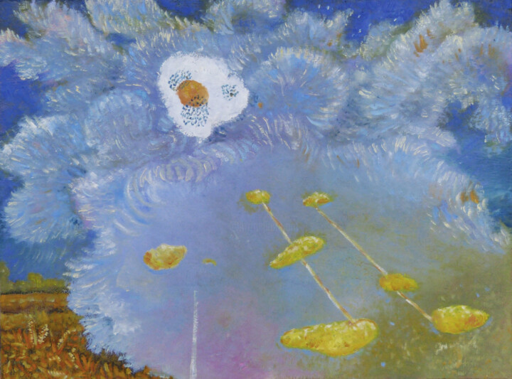 "Dziwna chmura / Str…" başlıklı Tablo Elżbieta Goszczycka tarafından, Orijinal sanat, Petrol