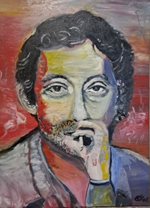 Schilderij getiteld "gainsbourg" door Oeilme, Origineel Kunstwerk, Olie