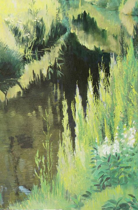 Peinture intitulée "Grassy side of the…" par Emilia Amaro, Œuvre d'art originale, Autre