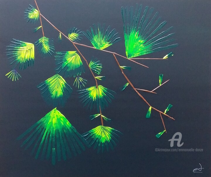 제목이 "Je suis la vie"인 미술작품 Emmanuelle Donzé로, 원작, 아크릴 나무 들것 프레임에 장착됨