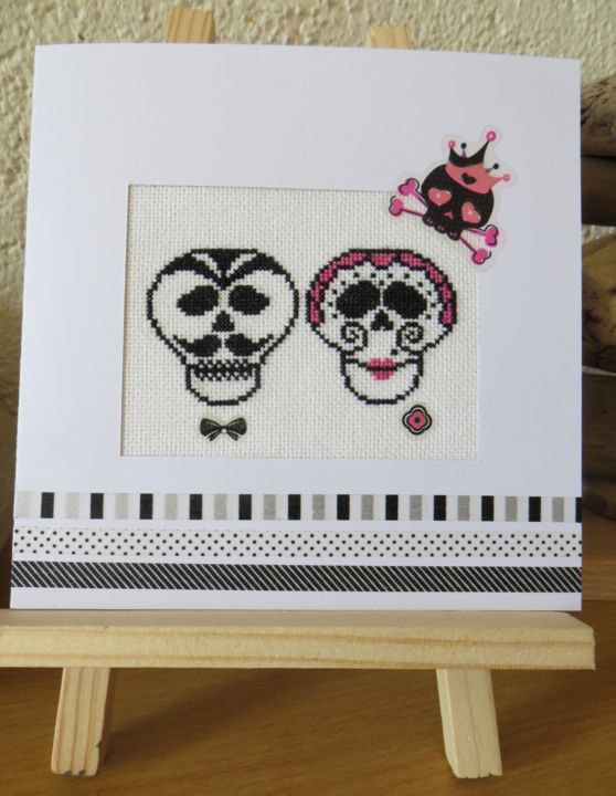 Tetes De Morts En Couple Skulls Esprit Mexicain Handwerk Von Emmanuelle Gracia Artmajeur